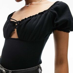 Topshop milkmaid bodysuit in black
